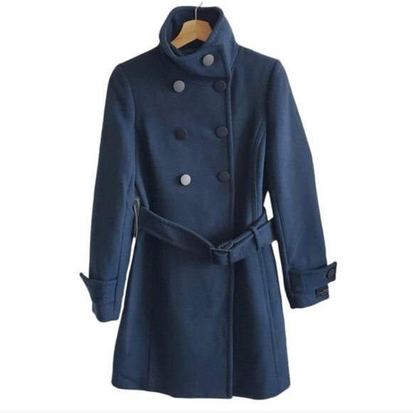 NWT Babaton Blue Grey Bromley Wool Coat Size Small - Picture 2 of 16